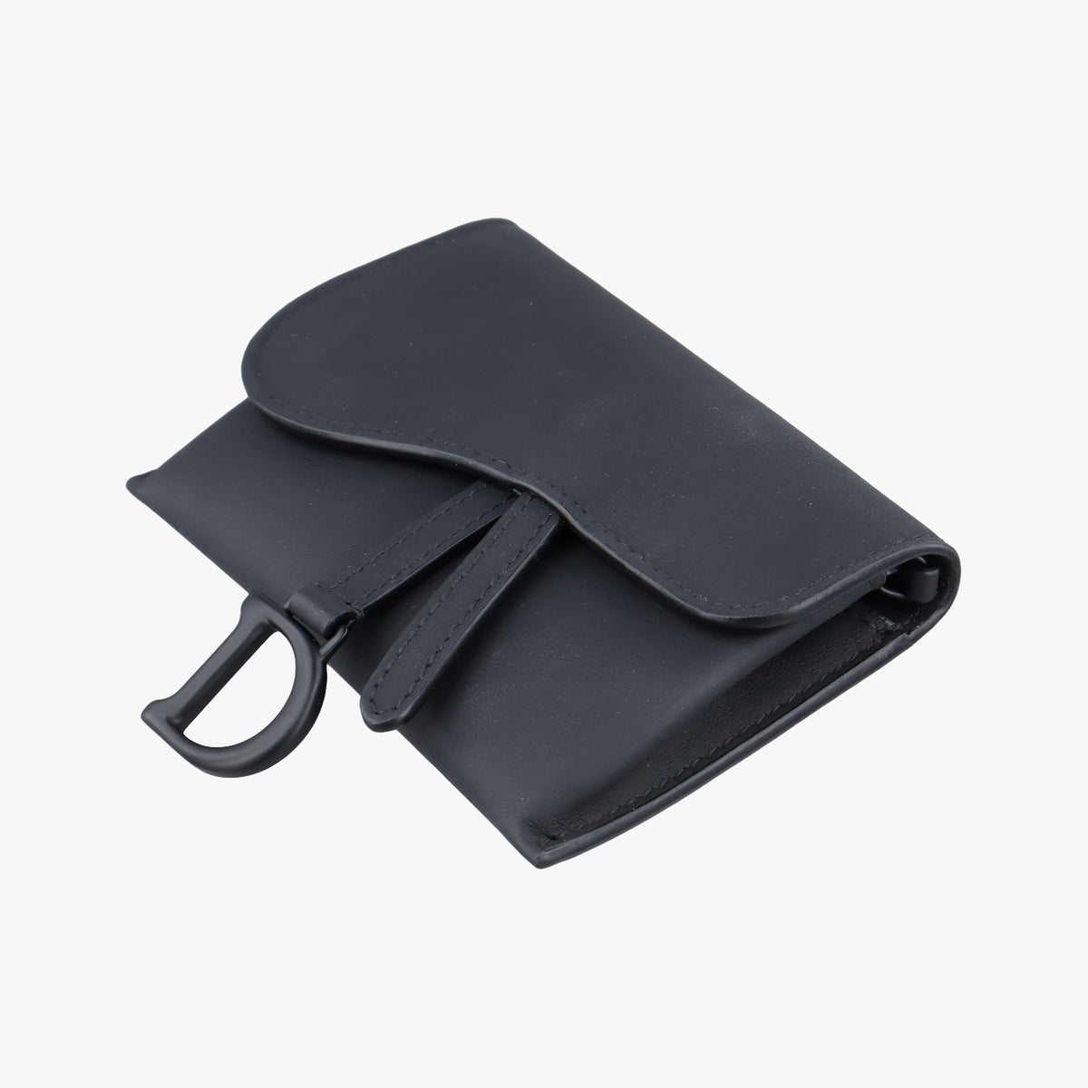 Pre-owned Christian Dior Saddle Black Leather  shoulderbag | stylenewstar