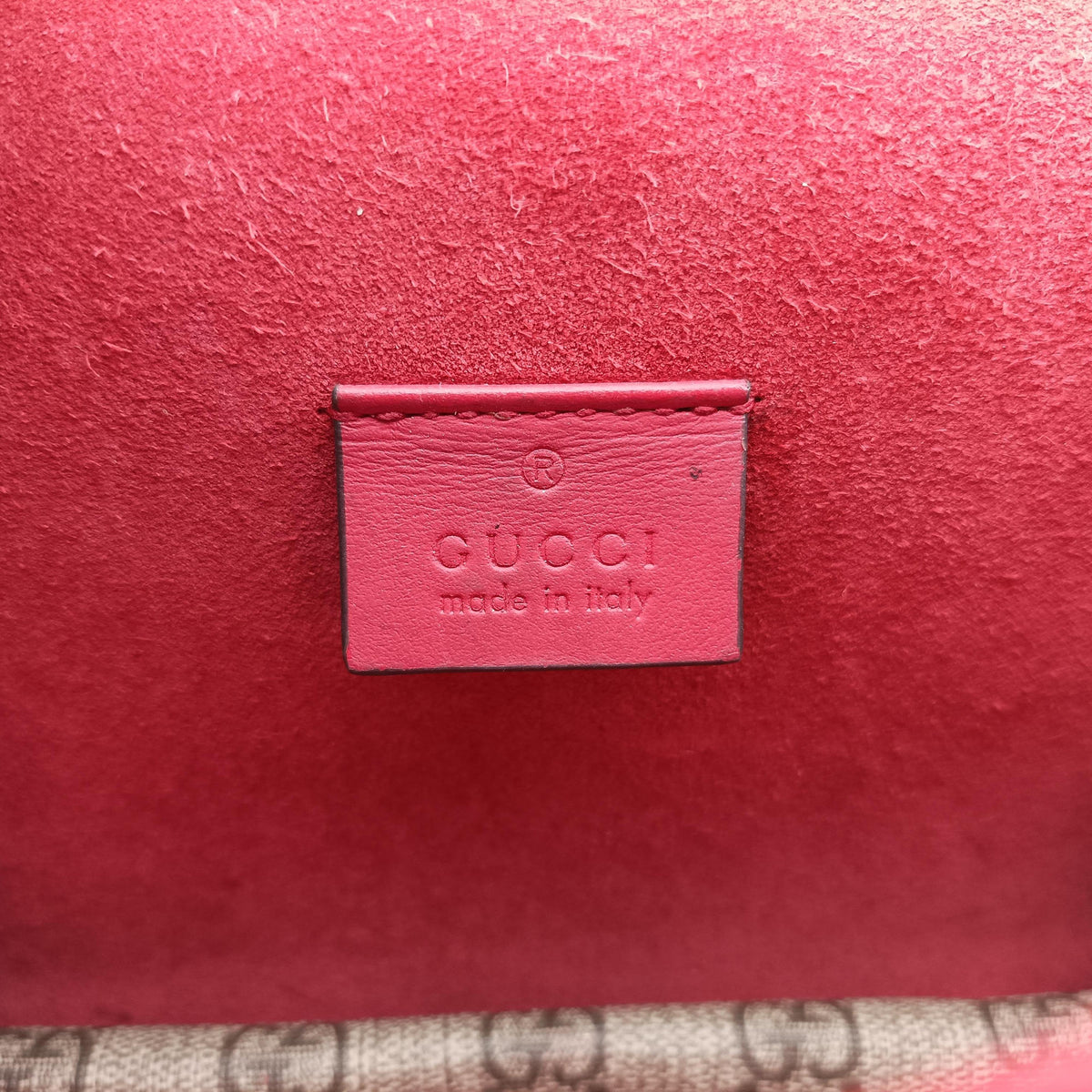 Pre-owned Gucci Dionysus beige×red PVC coated canvas × suede 421970 shoulderbag | stylenewstar