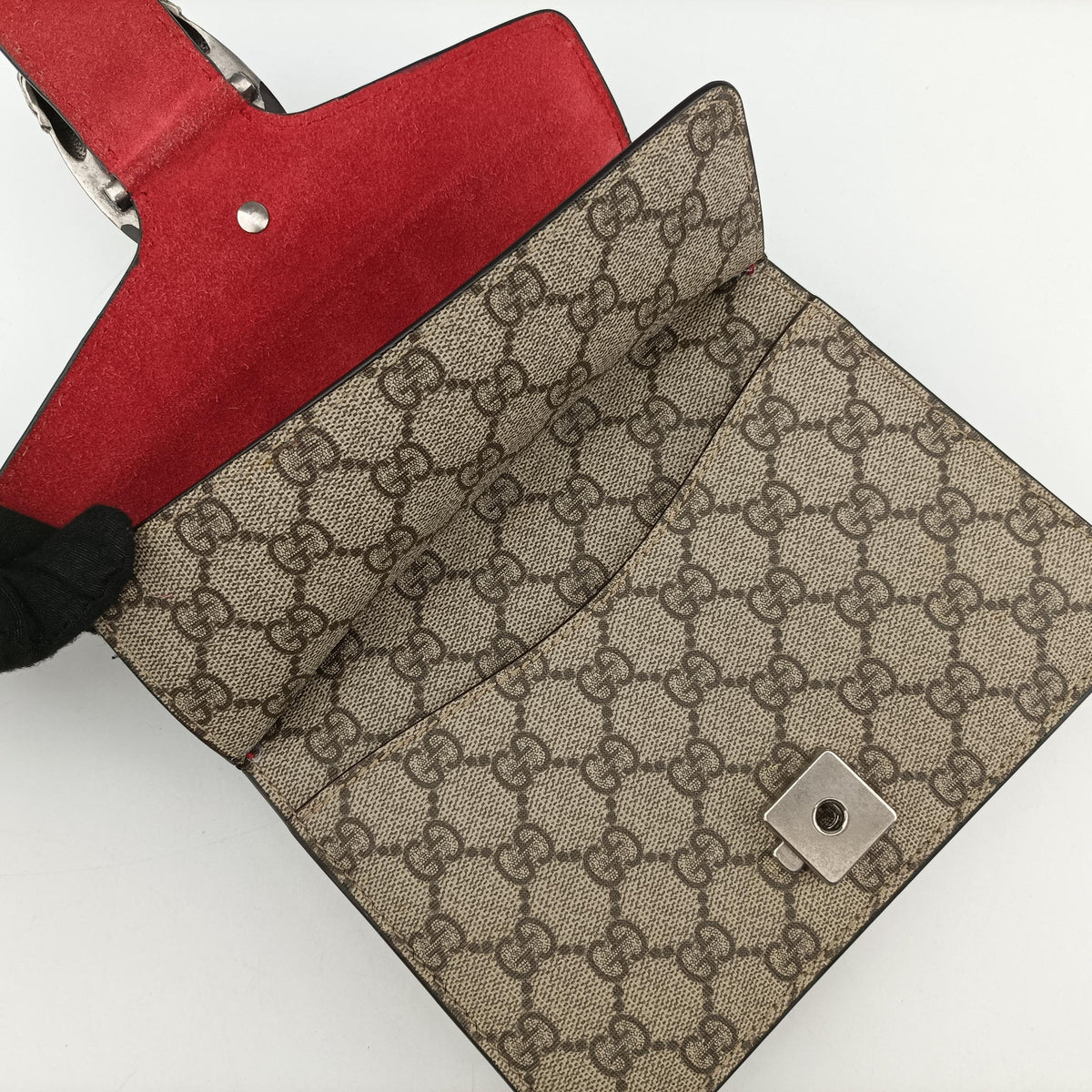 Secondhand Gucci Dionysus beige×red PVC coated canvas × suede 421970 shoulderbag | stylenewstar