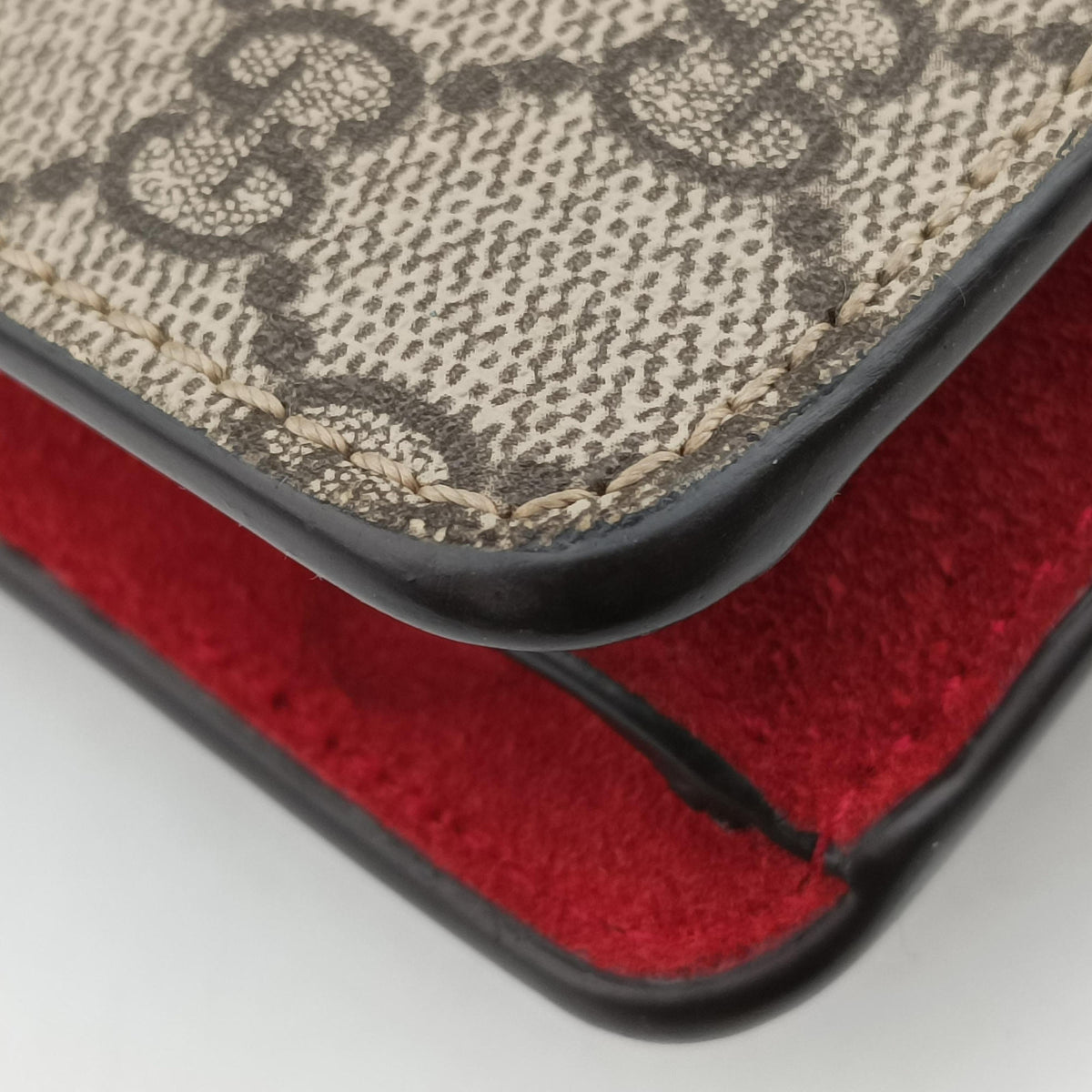 Pre-owned Gucci Dionysus beige×red PVC coated canvas × suede 421970 shoulderbag | stylenewstar