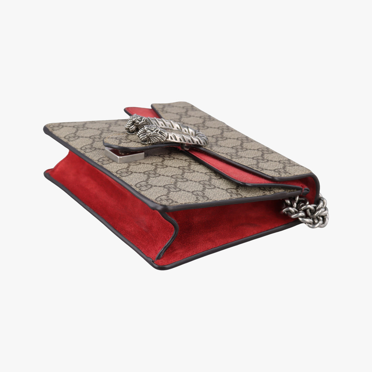 Pre-owned Gucci Dionysus beige×red PVC coated canvas × suede 421970 shoulderbag | stylenewstar