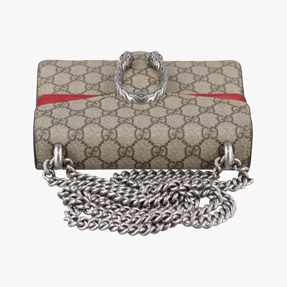 Pre-owned Gucci Dionysus beige×red PVC coated canvas × suede 421970 shoulderbag | stylenewstar