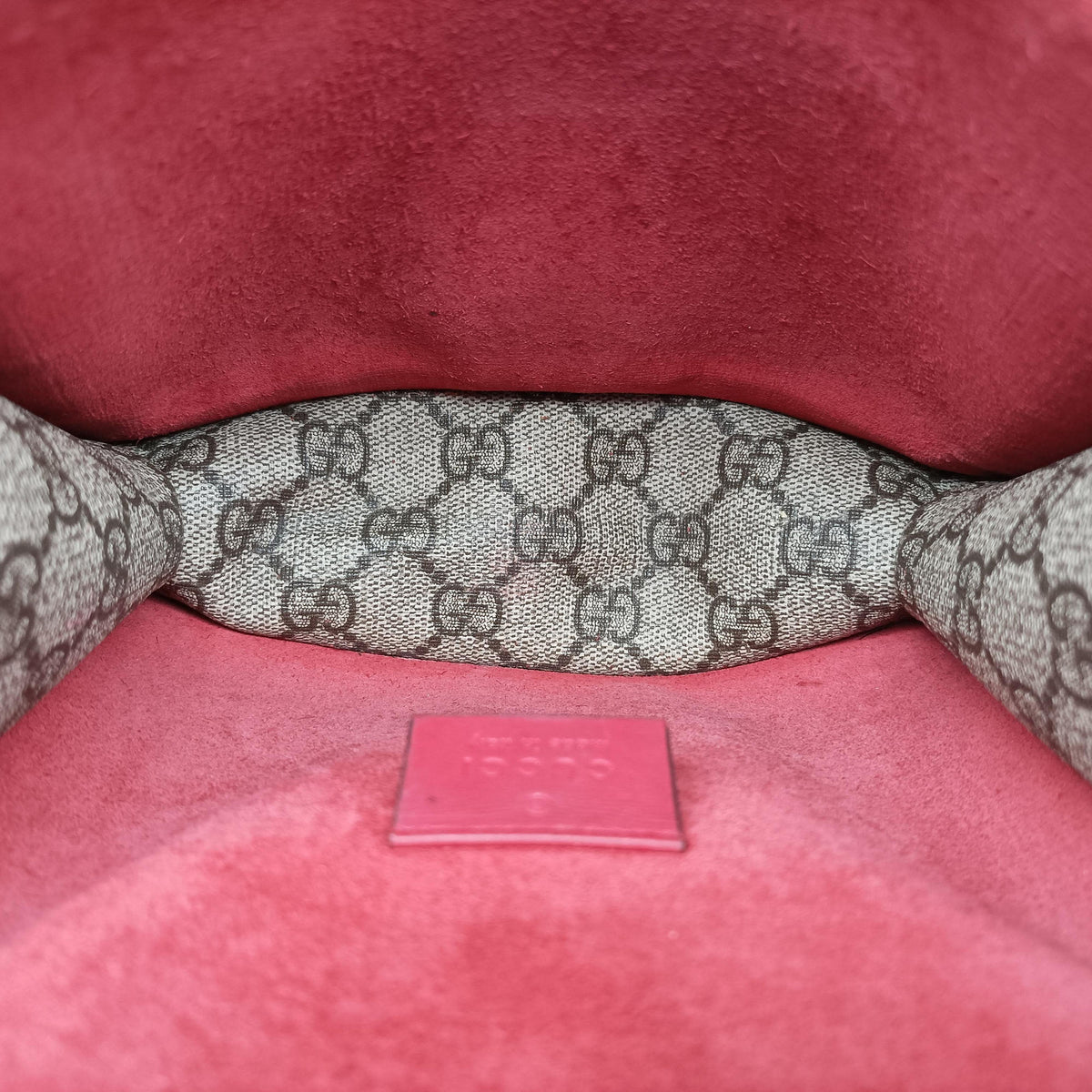 Pre-owned Gucci Dionysus beige×red PVC coated canvas × suede 421970 shoulderbag | stylenewstar