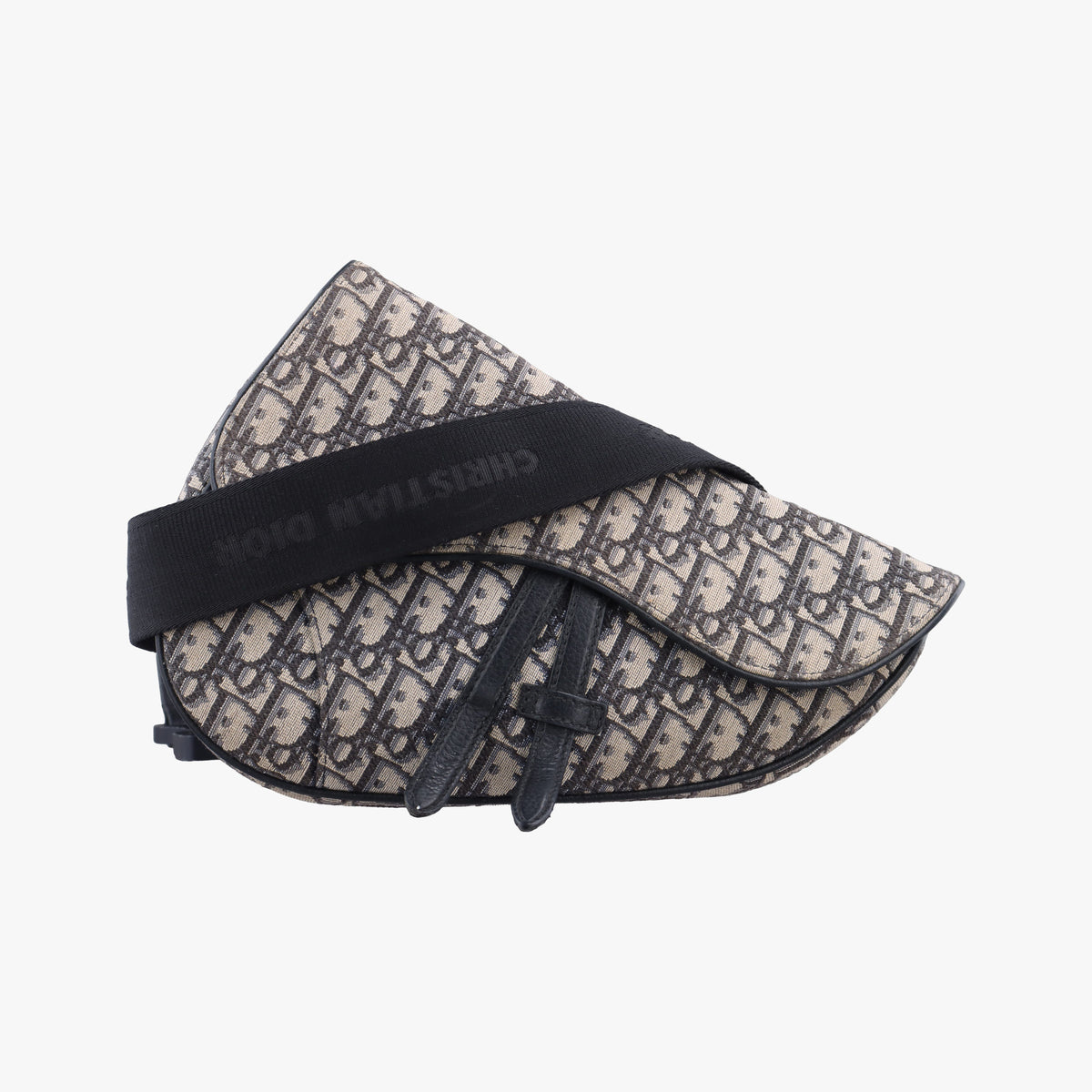 Pre-owned Christian Dior Saddle Navy Jacquard×Leather  bum bag/waist bag | stylenewstar