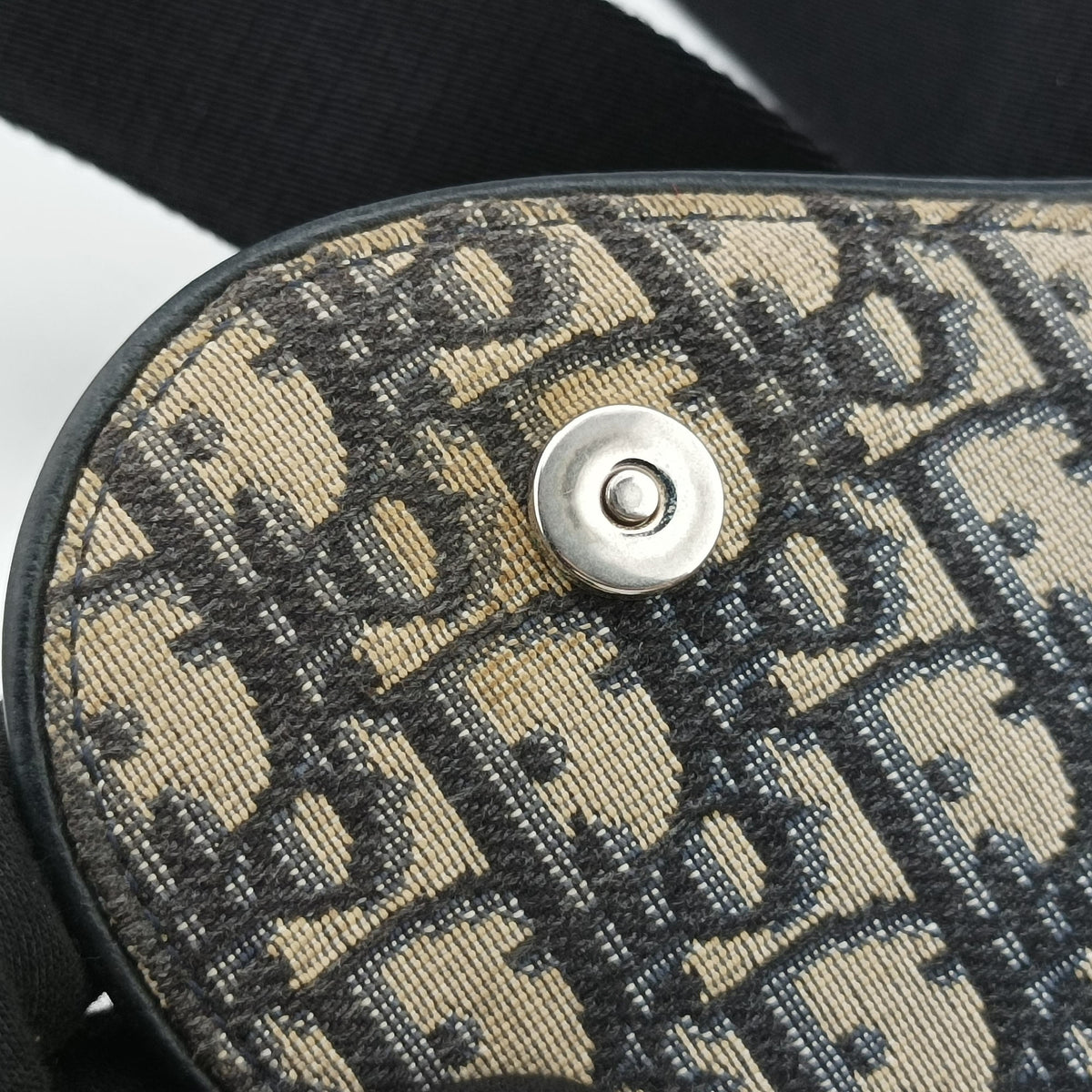 Pre-owned Christian Dior Saddle Navy Jacquard×Leather  bum bag/waist bag | stylenewstar