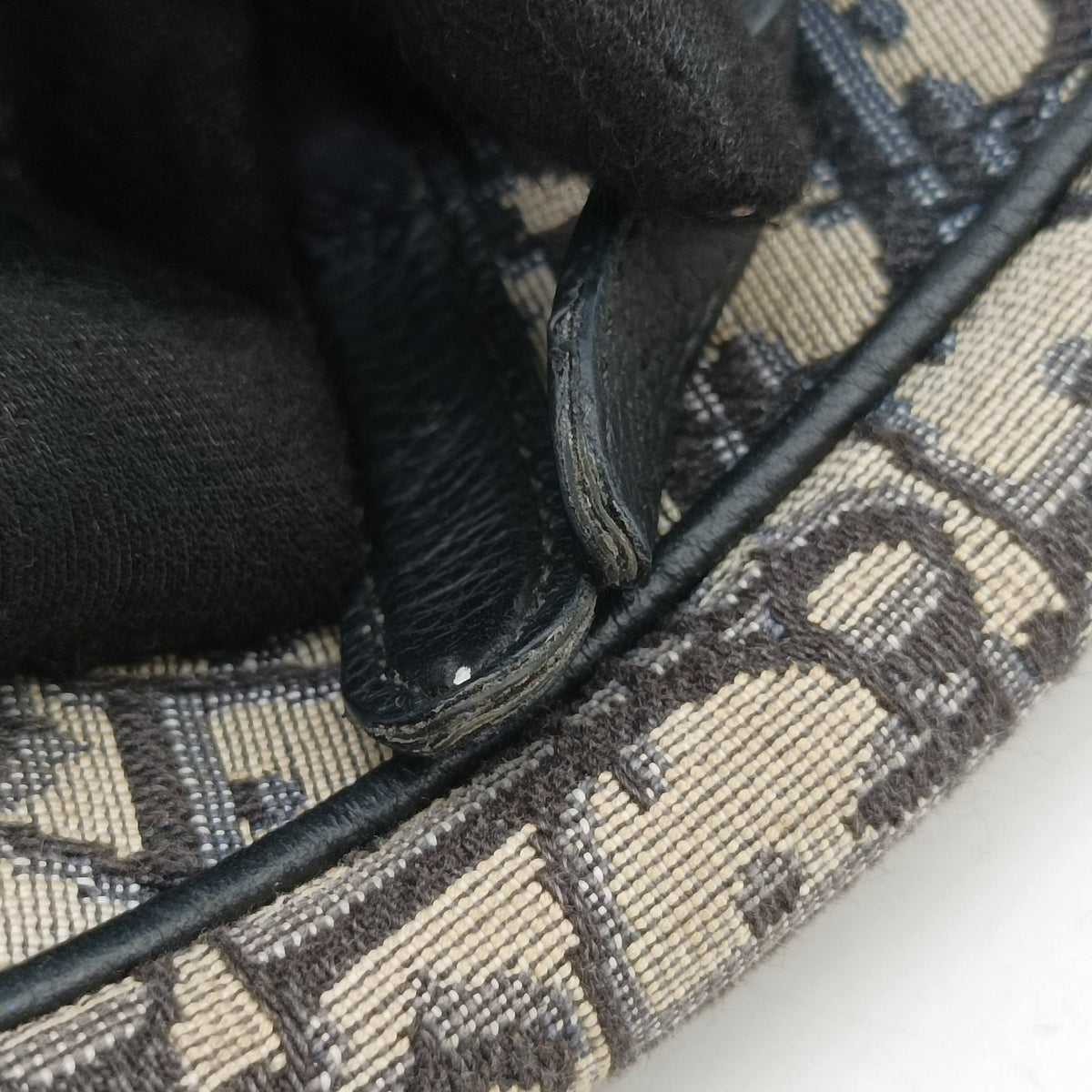 Pre-owned Christian Dior Saddle Navy Jacquard×Leather  bum bag/waist bag | stylenewstar