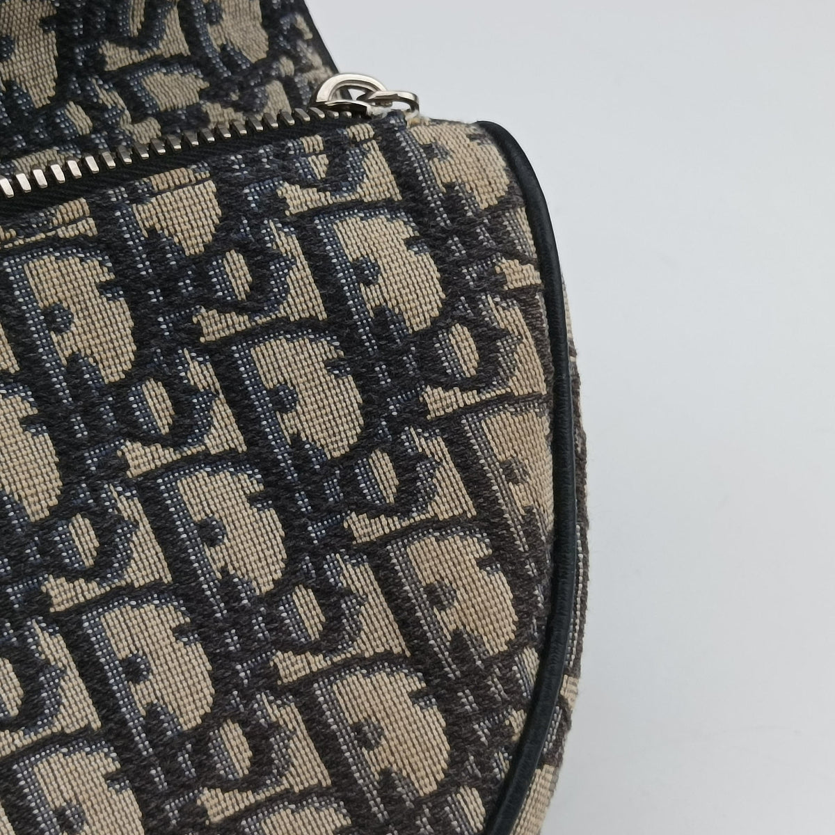 Pre-owned Christian Dior Saddle Navy Jacquard×Leather  bum bag/waist bag | stylenewstar