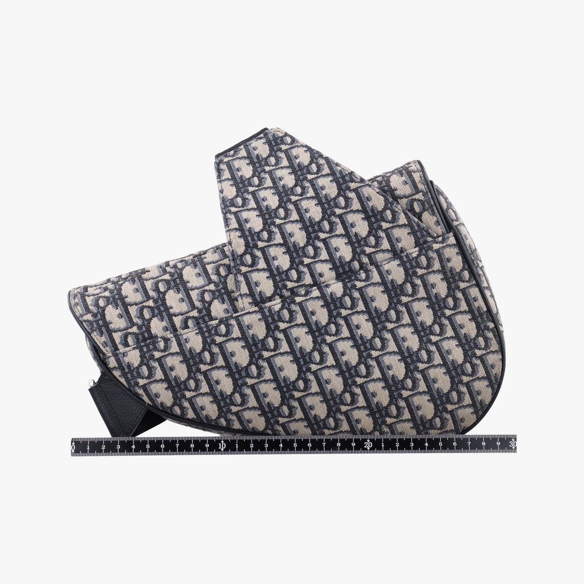 Pre-owned Christian Dior Saddle Navy Jacquard×Leather  bum bag/waist bag | stylenewstar