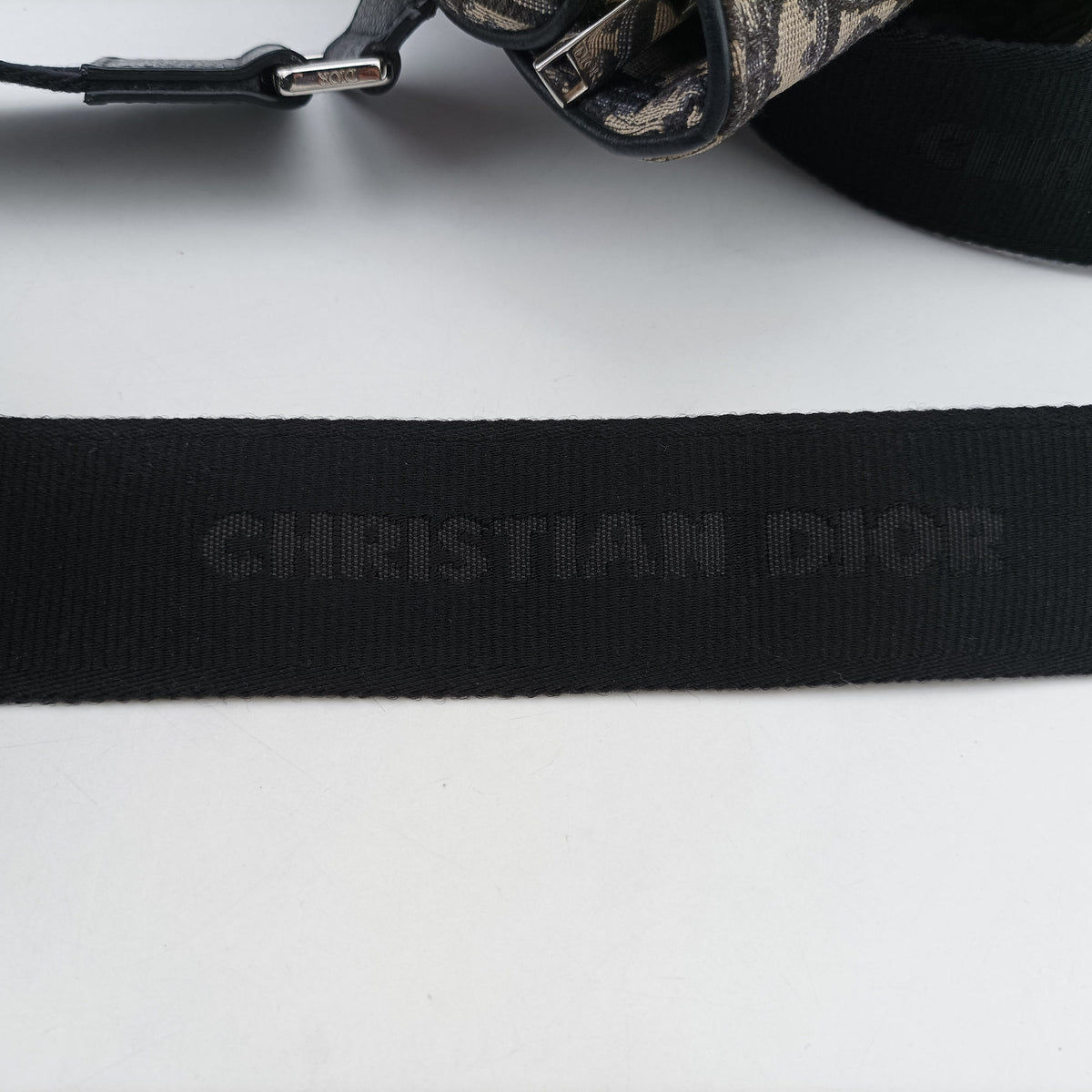 Pre-owned Christian Dior Saddle Navy Jacquard×Leather  bum bag/waist bag | stylenewstar