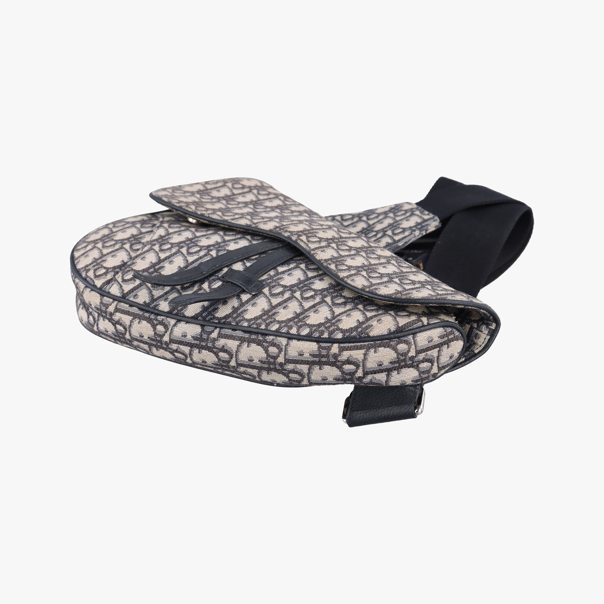 Pre-owned Christian Dior Saddle Navy Jacquard×Leather  bum bag/waist bag | stylenewstar