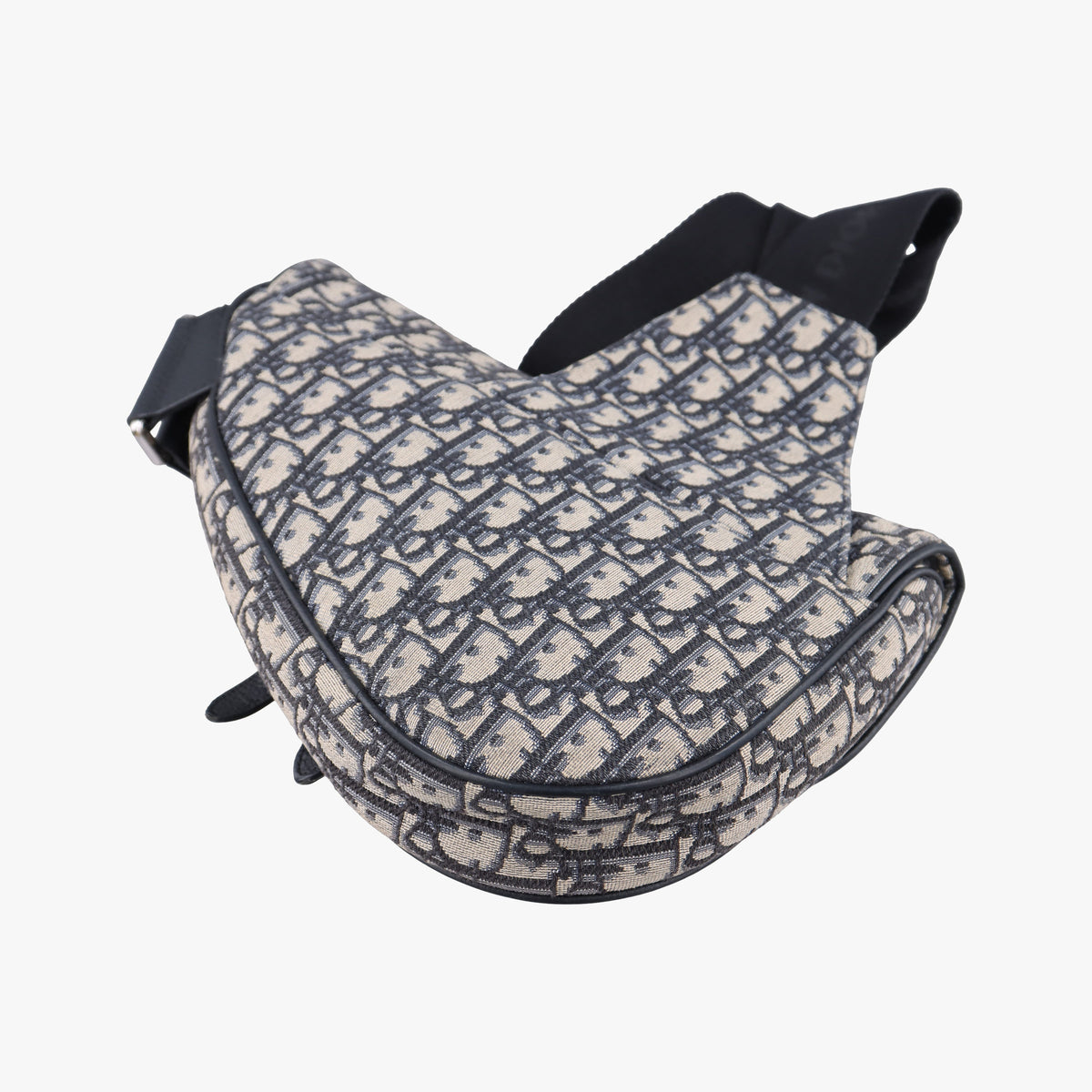 Pre-owned Christian Dior Saddle Navy Jacquard×Leather  bum bag/waist bag | stylenewstar