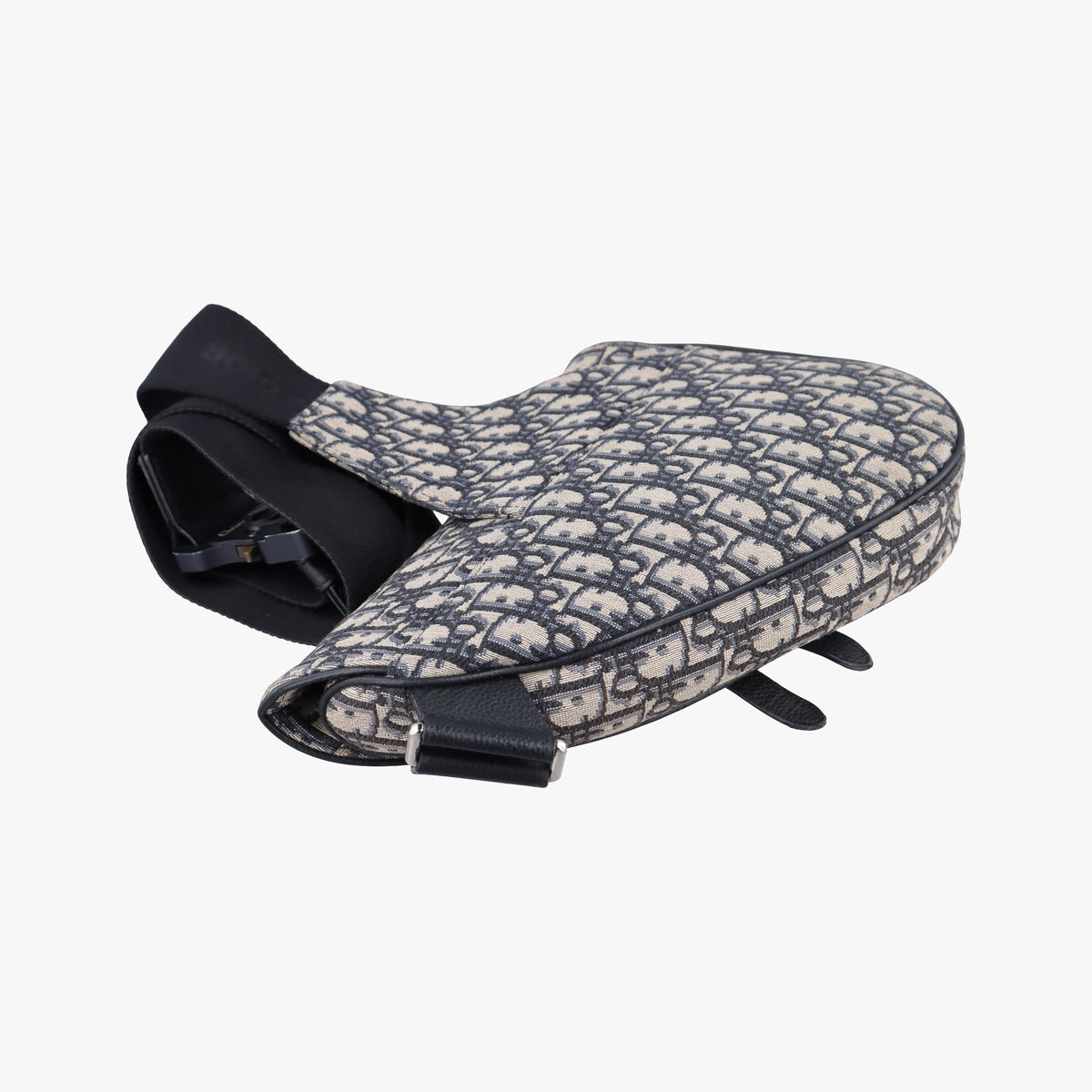 Pre-owned Christian Dior Saddle Navy Jacquard×Leather  bum bag/waist bag | stylenewstar