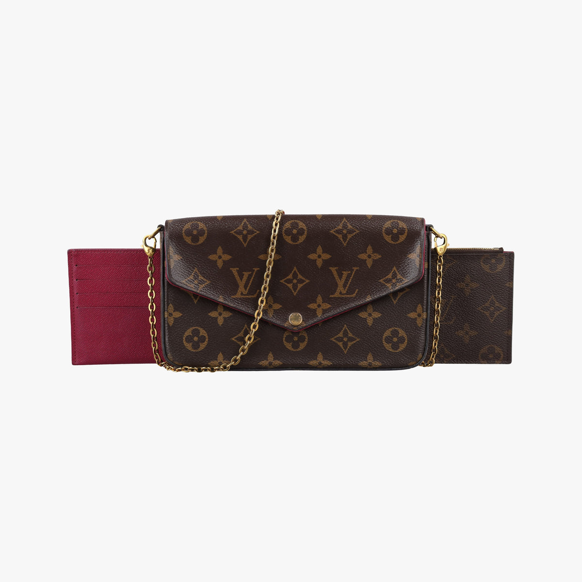 Pre-owned Louis Vuitton Pochette FéLICIE Brown Monogram Canvas M61276 shoulderbag | stylenewstar