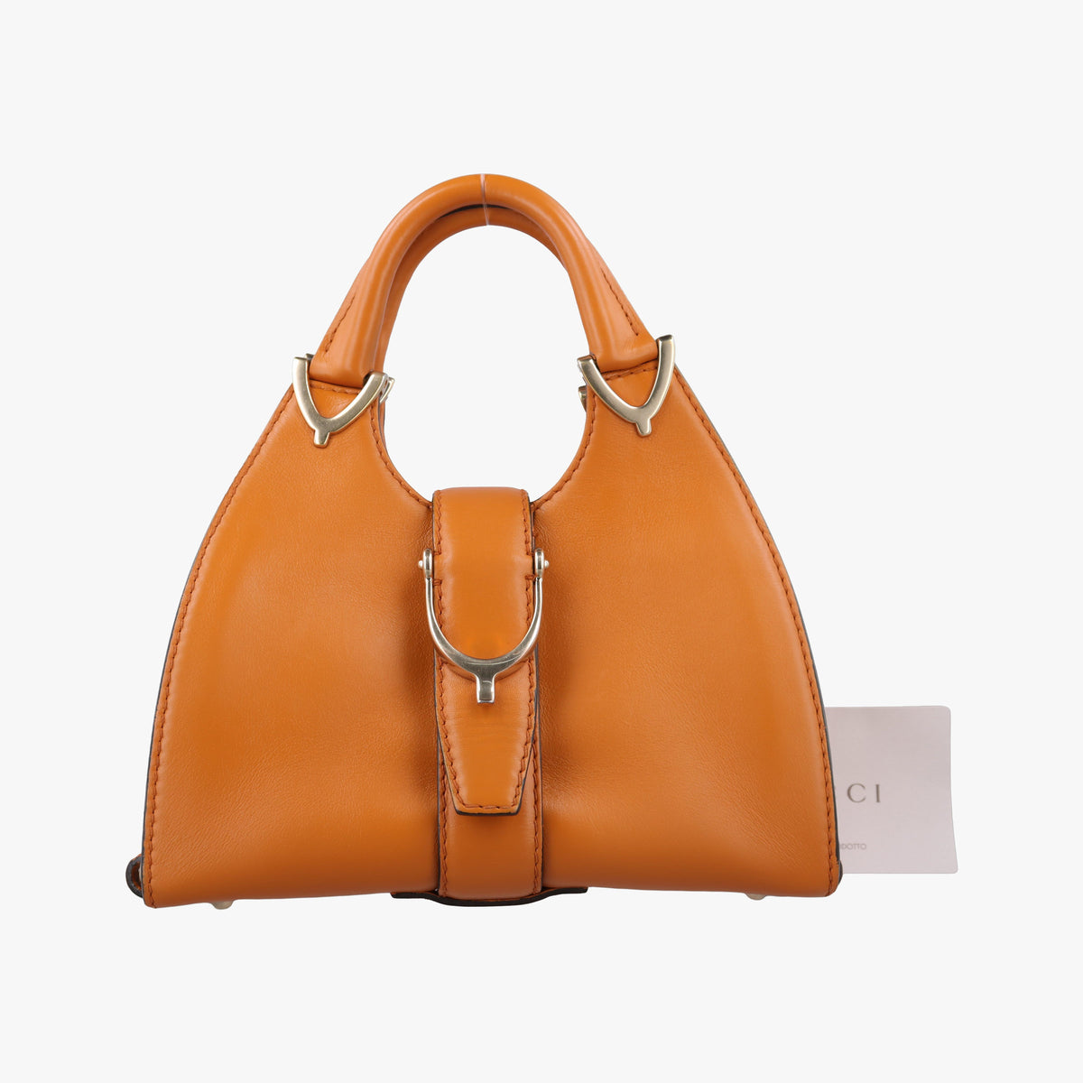 Pre-owned Gucci Stirrup Brown leather 277515 handbag | stylenewstar