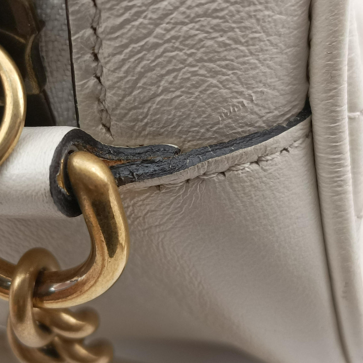 Secondhand Gucci GG Marmont White Leather 550154 shoulderbag | stylenewstar