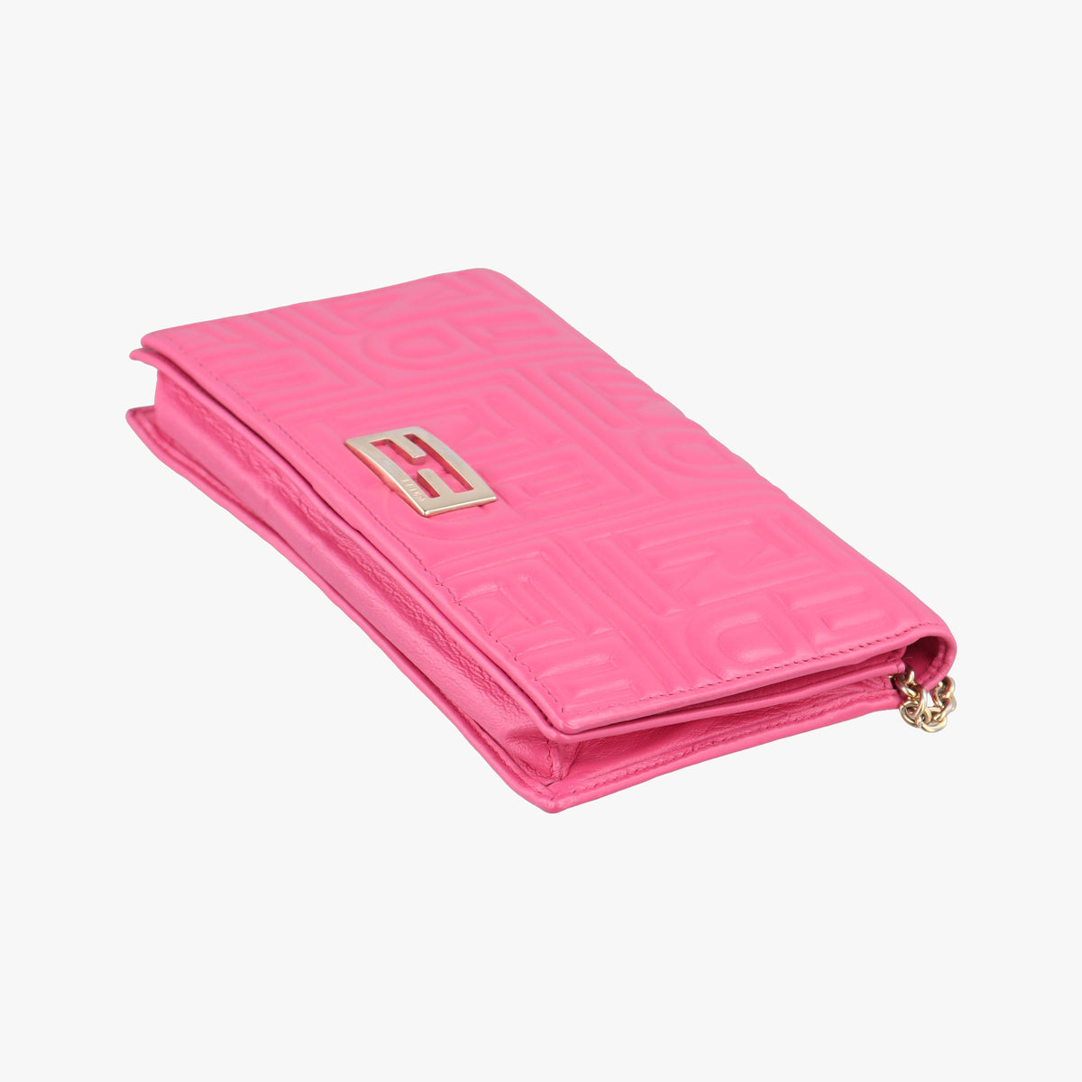 Pre-owned Fendi Embossed Logo Pink lambskin 8M0219 shoulderbag | stylenewstar