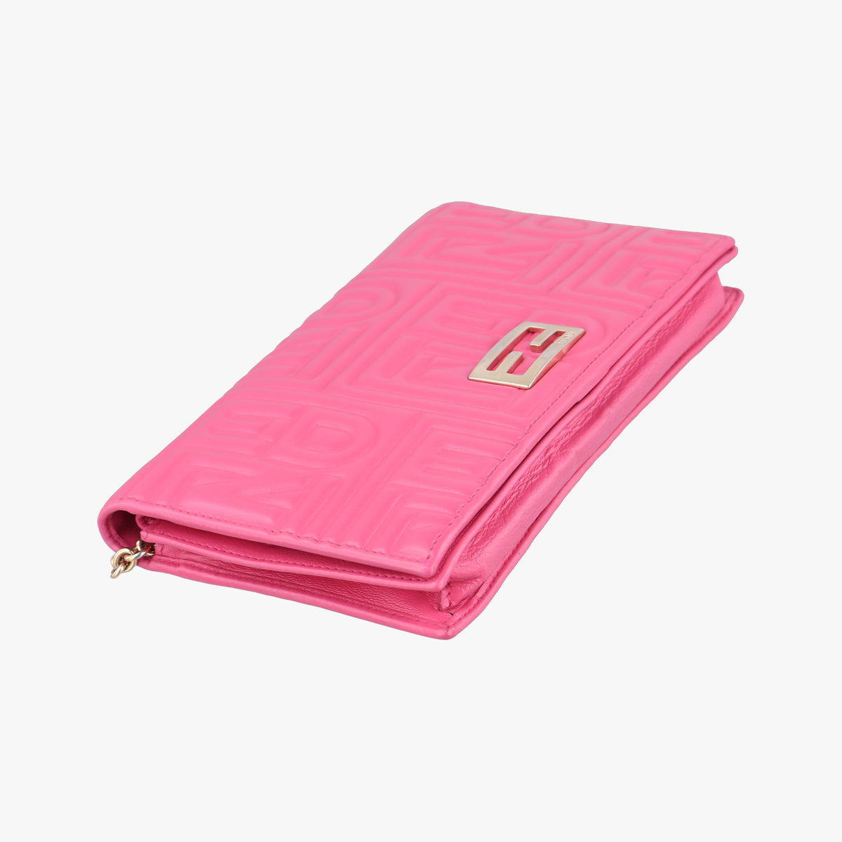 Pre-owned Fendi Embossed Logo Pink lambskin 8M0219 shoulderbag | stylenewstar