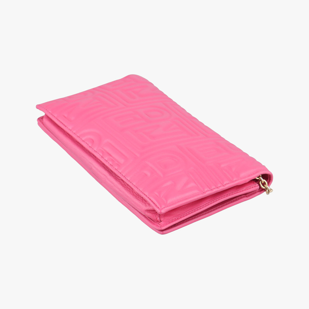 Pre-owned Fendi Embossed Logo Pink lambskin 8M0219 shoulderbag | stylenewstar