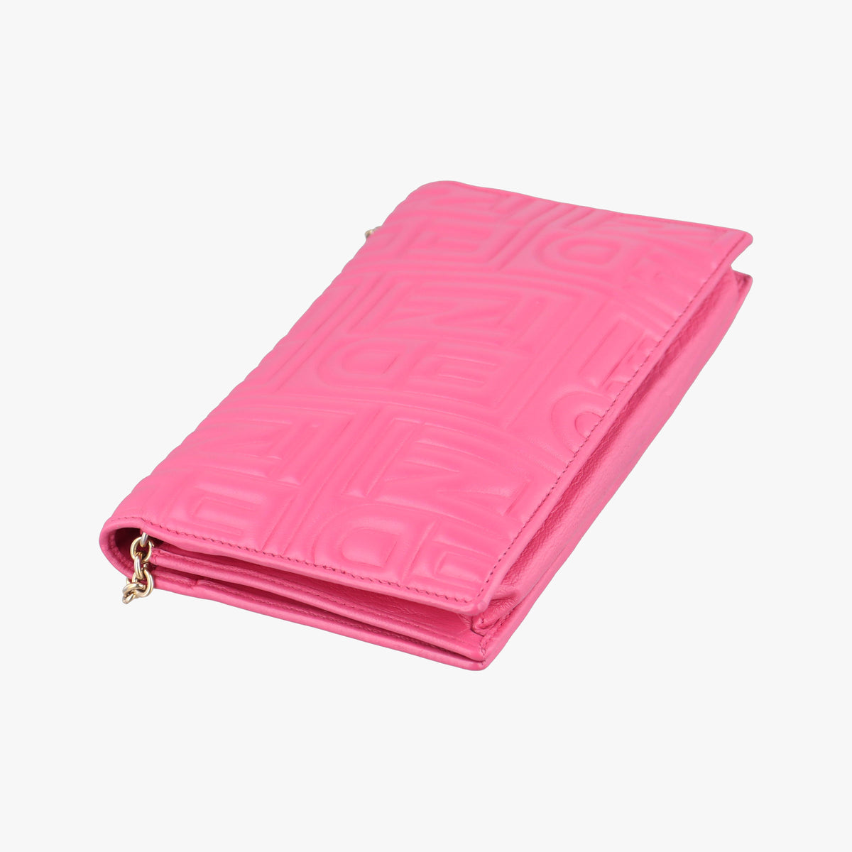 Pre-owned Fendi Embossed Logo Pink lambskin 8M0219 shoulderbag | stylenewstar
