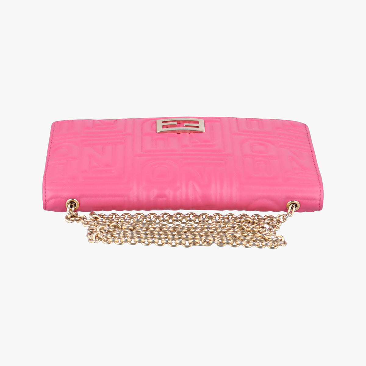 Pre-owned Fendi Embossed Logo Pink lambskin 8M0219 shoulderbag | stylenewstar