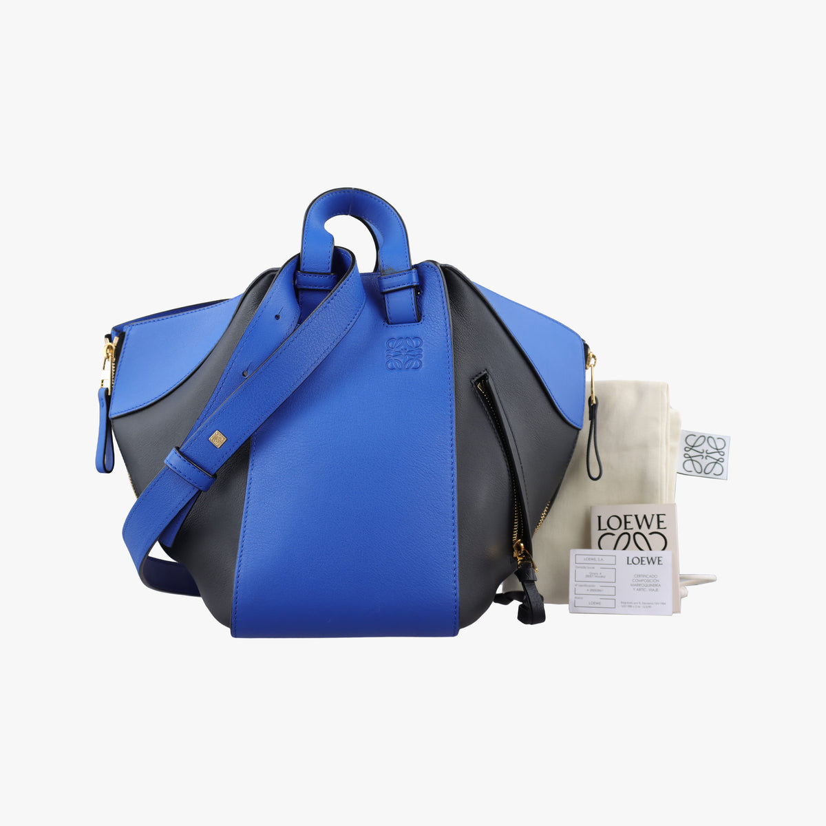 Pre-owned Loewe Hammock Black×blue Leather  shoulderbag | stylenewstar