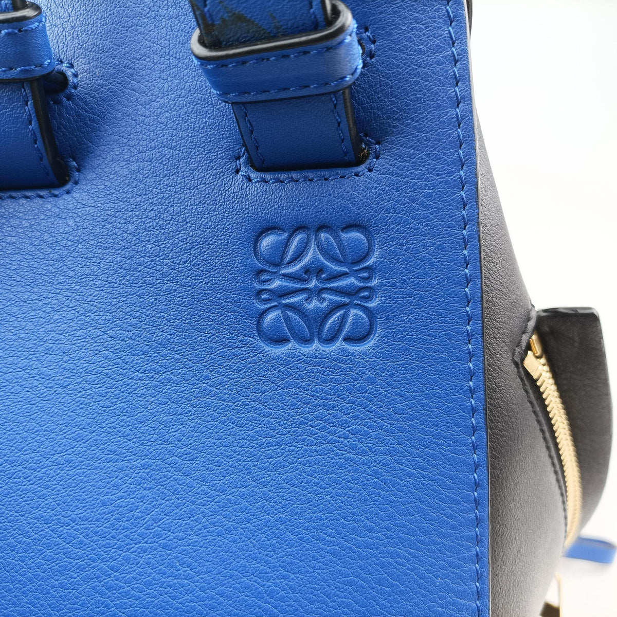 Pre-owned Loewe Hammock Black×blue Leather  shoulderbag | stylenewstar