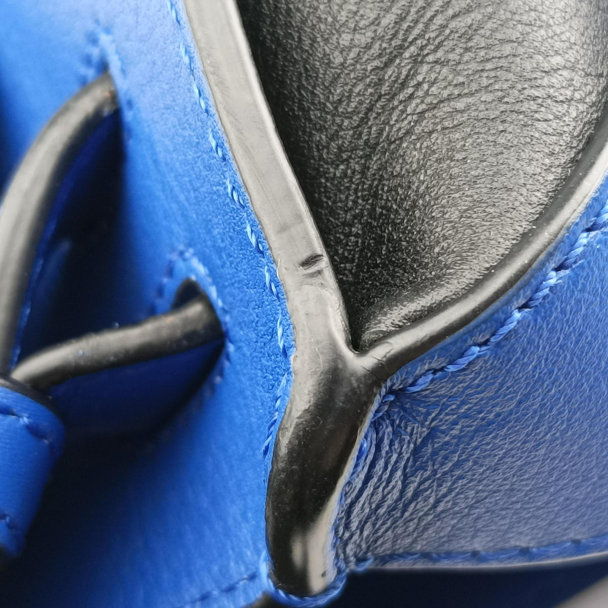 Pre-owned Loewe Hammock Black×blue Leather  shoulderbag | stylenewstar