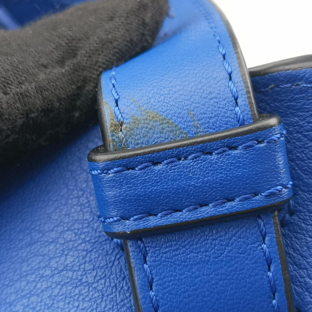 Pre-owned Loewe Hammock Black×blue Leather  shoulderbag | stylenewstar