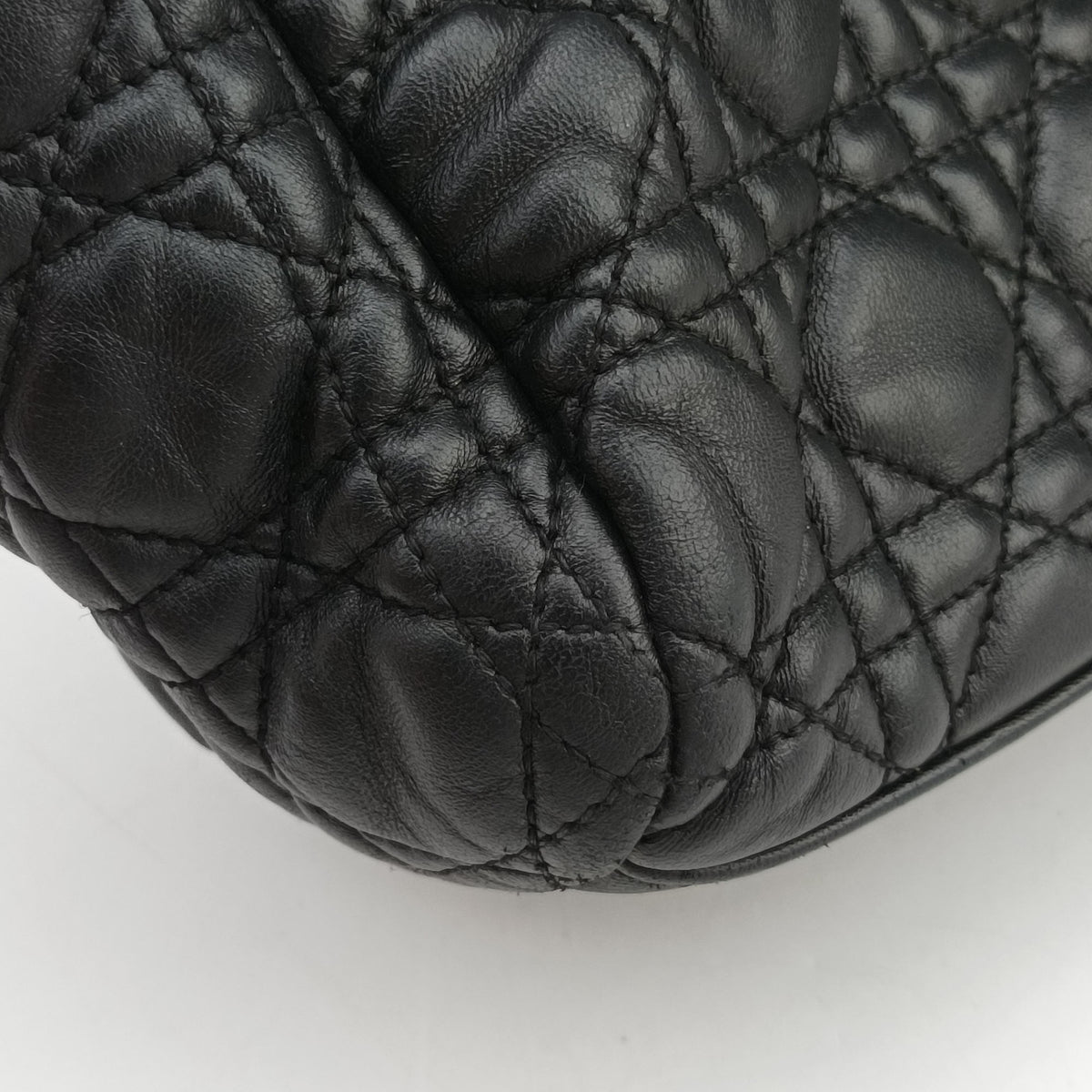 Pre-owned Christian Dior Cannage Dior Soft Shopping Black lambskin  shoulderbag | stylenewstar