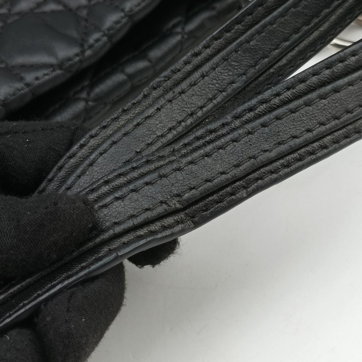Pre-owned Christian Dior Cannage Dior Soft Shopping Black lambskin  shoulderbag | stylenewstar