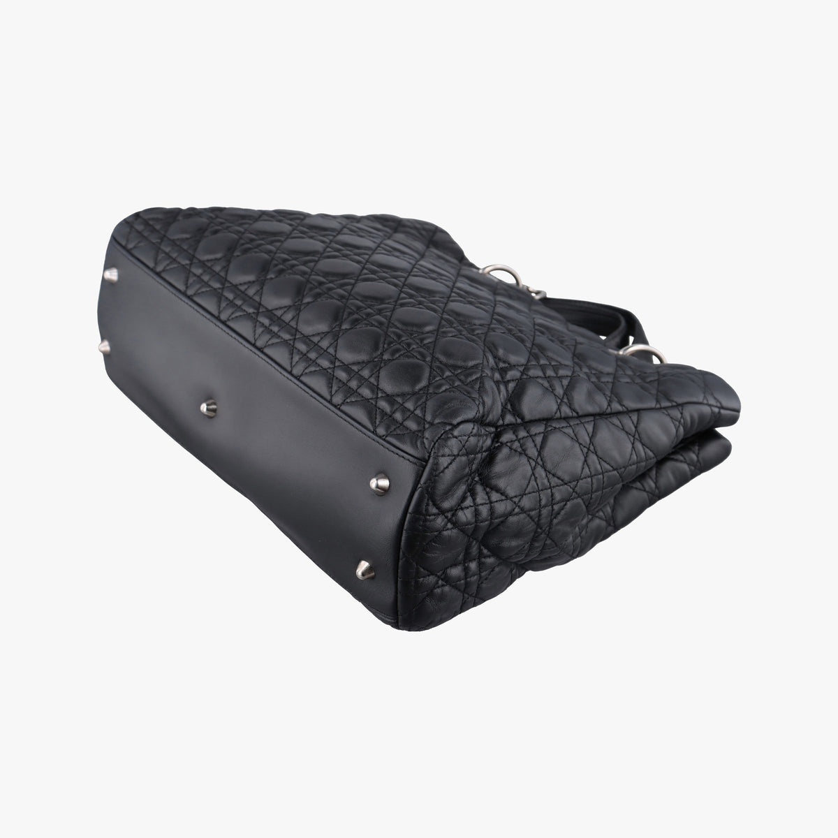 Pre-owned Christian Dior Cannage Dior Soft Shopping Black lambskin  shoulderbag | stylenewstar