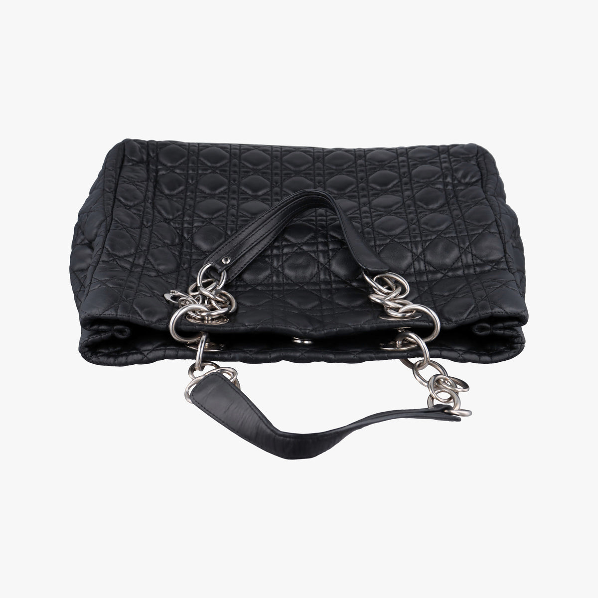 Pre-owned Christian Dior Cannage Dior Soft Shopping Black lambskin  shoulderbag | stylenewstar