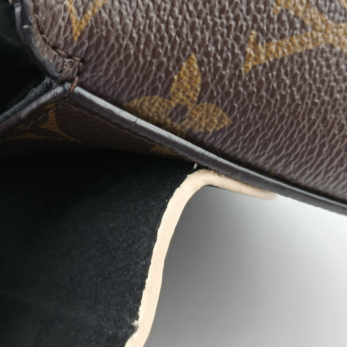 Pre-owned Louis Vuitton Chain It PM Monogram/Brown×Noir Monogram canvas×calf leather M44115 shoulderbag | stylenewstar
