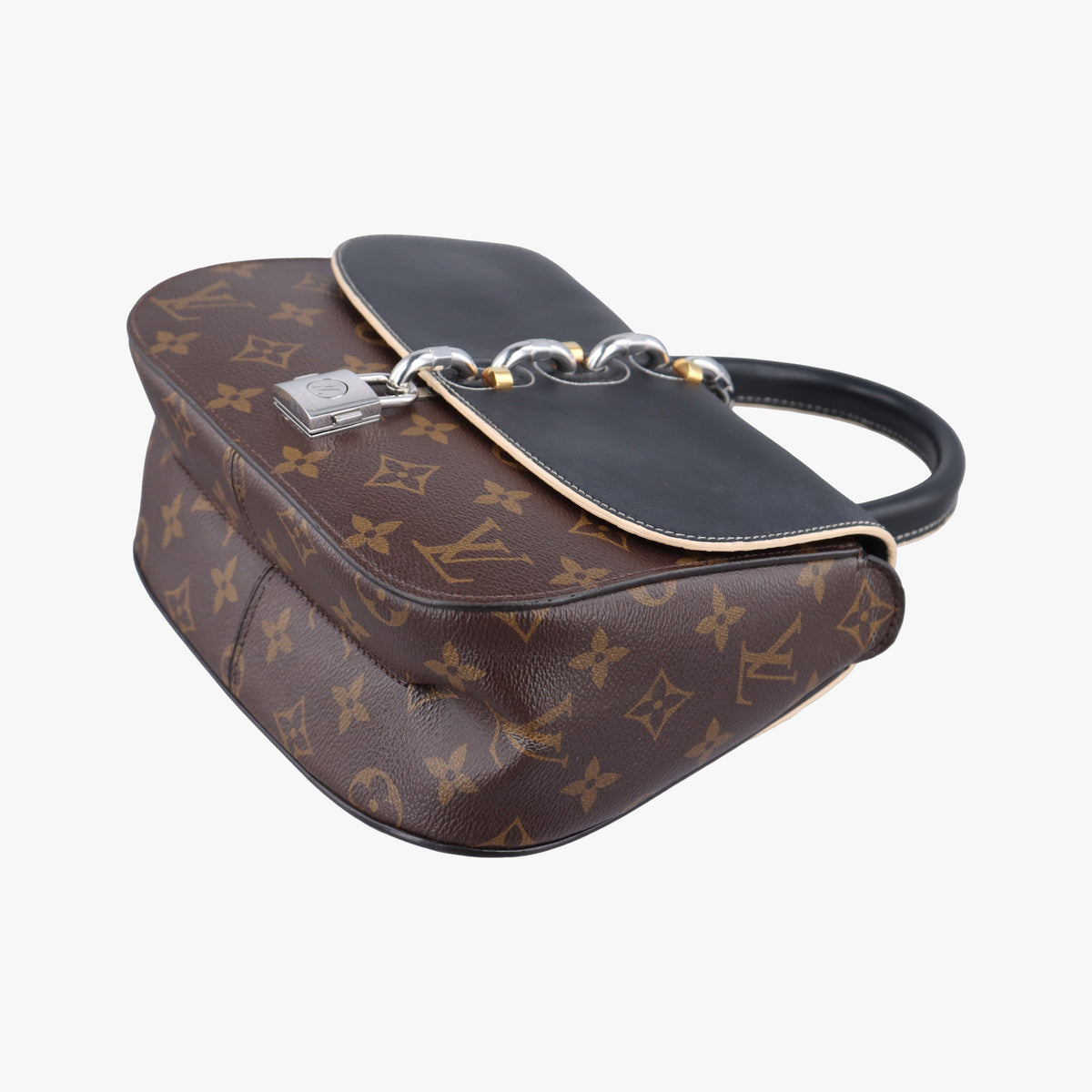 Pre-owned Louis Vuitton Chain It PM Monogram/Brown×Noir Monogram canvas×calf leather M44115 shoulderbag | stylenewstar