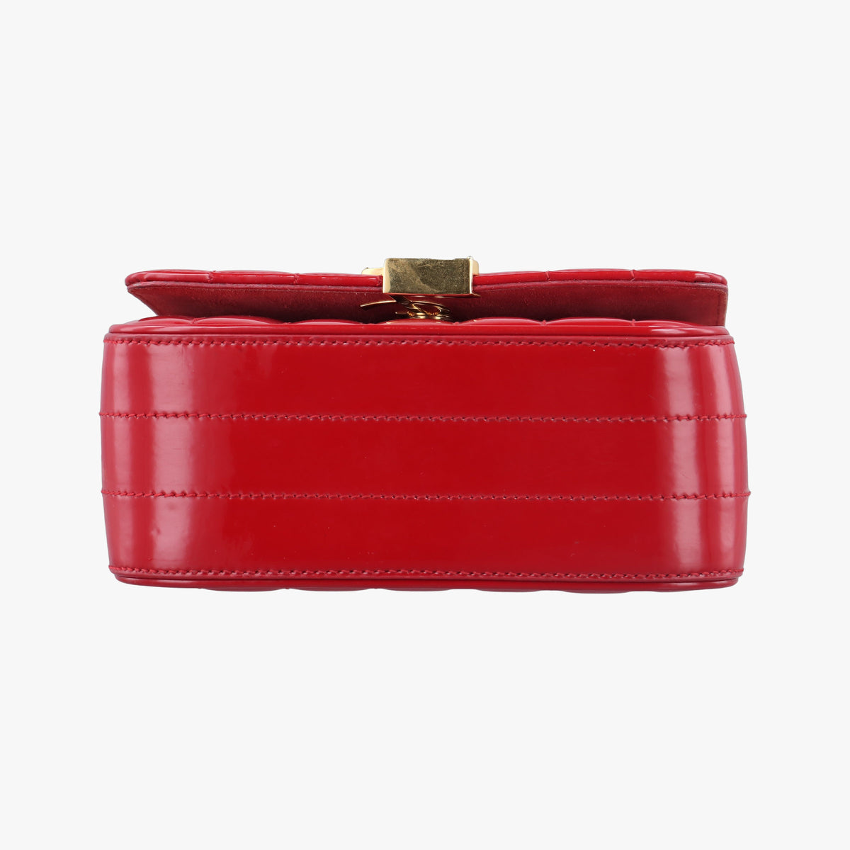 Pre-owned Yves Saint Laurent VICKY Red Patent Leather 538439 shoulderbag | stylenewstar