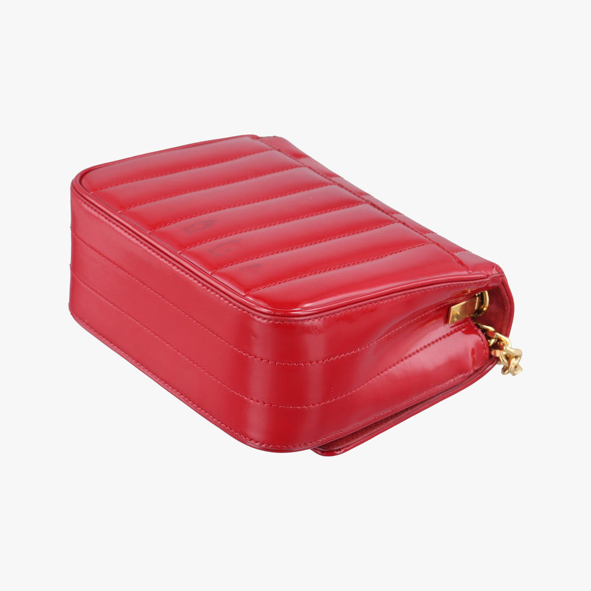Pre-owned Yves Saint Laurent VICKY Red Patent Leather 538439 shoulderbag | stylenewstar