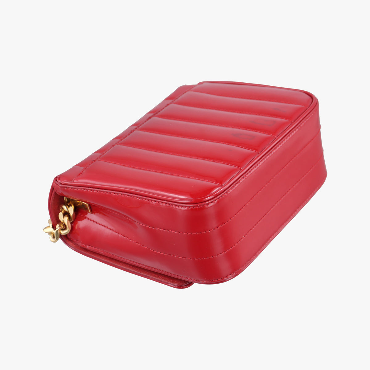 Pre-owned Yves Saint Laurent VICKY Red Patent Leather 538439 shoulderbag | stylenewstar