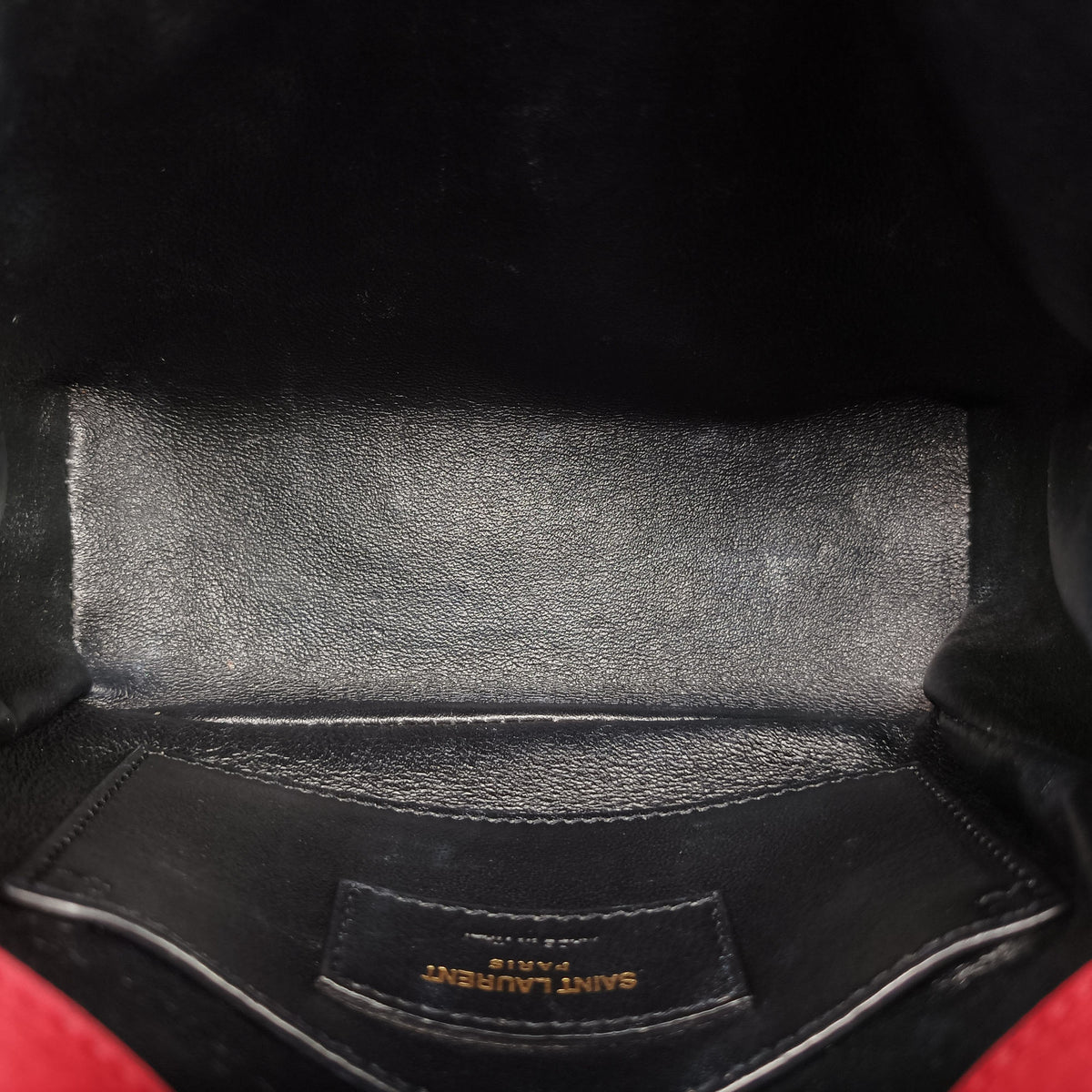 Pre-owned Yves Saint Laurent VICKY Red Patent Leather 538439 shoulderbag | stylenewstar