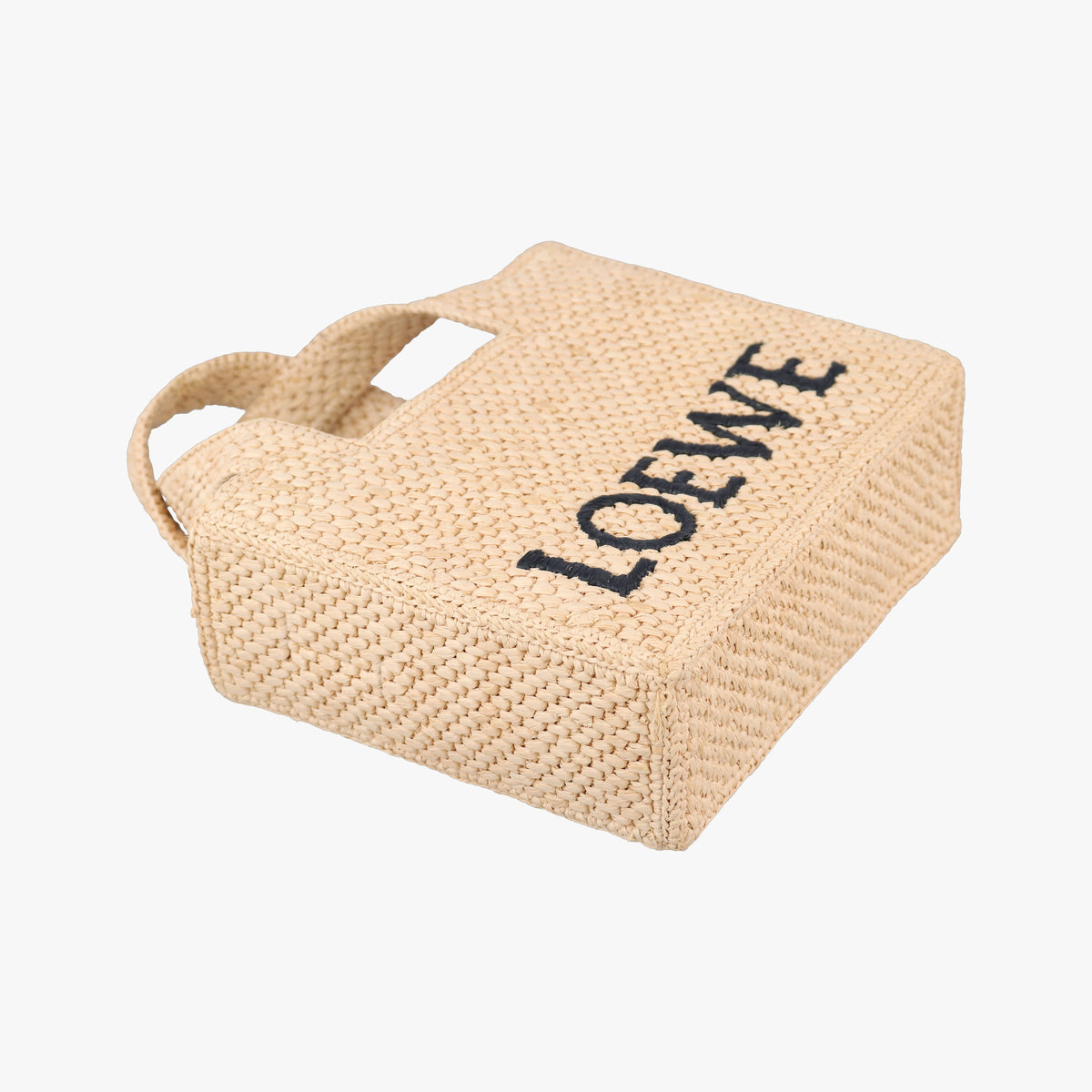 Pre-owned Loewe Font Tote Mini Beige Raffia A685V46X01 handbag | stylenewstar