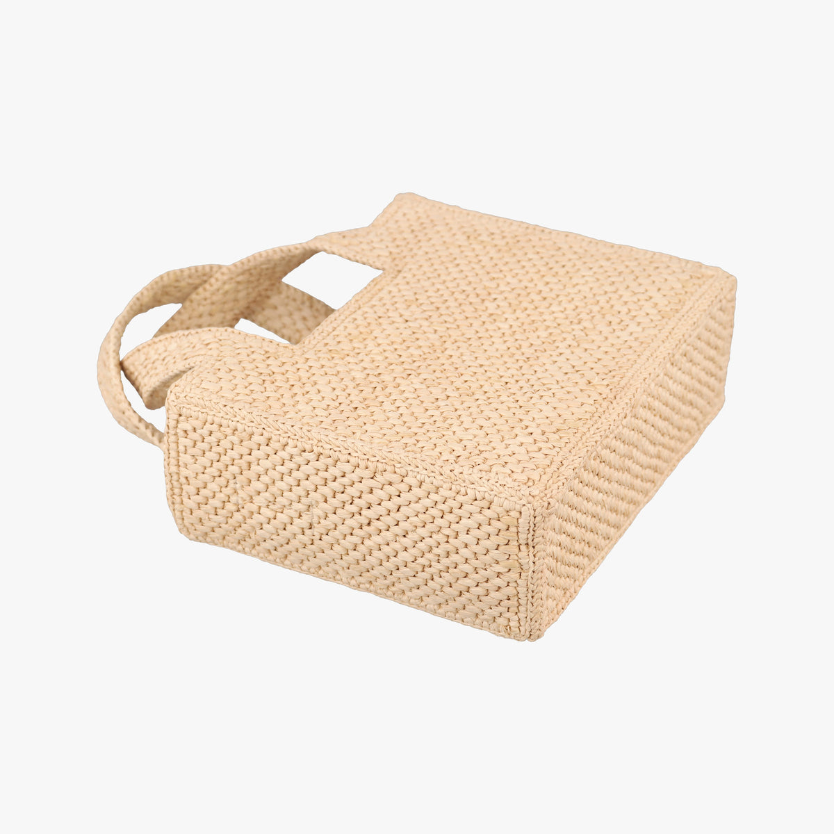 Pre-owned Loewe Font Tote Mini Beige Raffia A685V46X01 handbag | stylenewstar