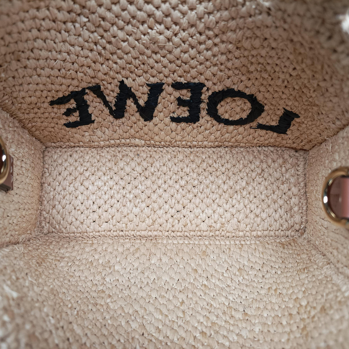 Vintage Loewe Font Tote Mini Beige Raffia A685V46X01 handbag | stylenewstar