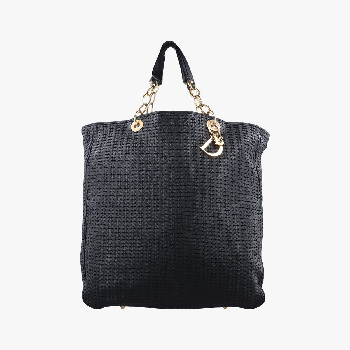Secondhand Christian Dior Soft Lady Dior Intrecciato Tote Black lambskin  handbag | stylenewstar