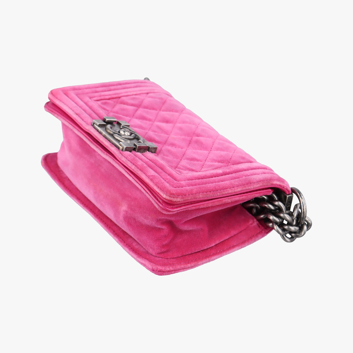 Pre-owned Chanel BOY CHANEL Rose velour A67416 shoulderbag | stylenewstar