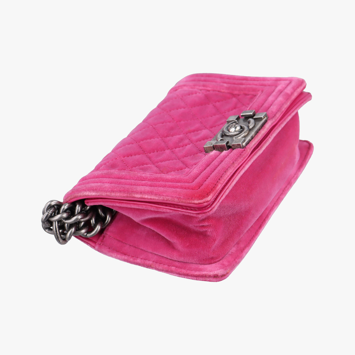 Pre-owned Chanel BOY CHANEL Rose velour A67416 shoulderbag | stylenewstar