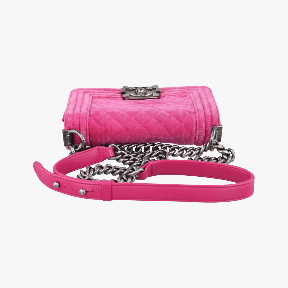 Pre-owned Chanel BOY CHANEL Rose velour A67416 shoulderbag | stylenewstar