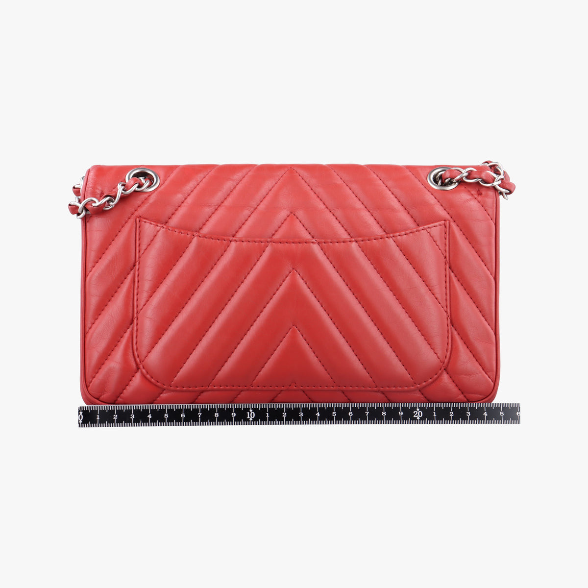 Pre-owned Chanel Chevron Jersey Trim Leo Lion Red Leather A49312 shoulderbag | stylenewstar