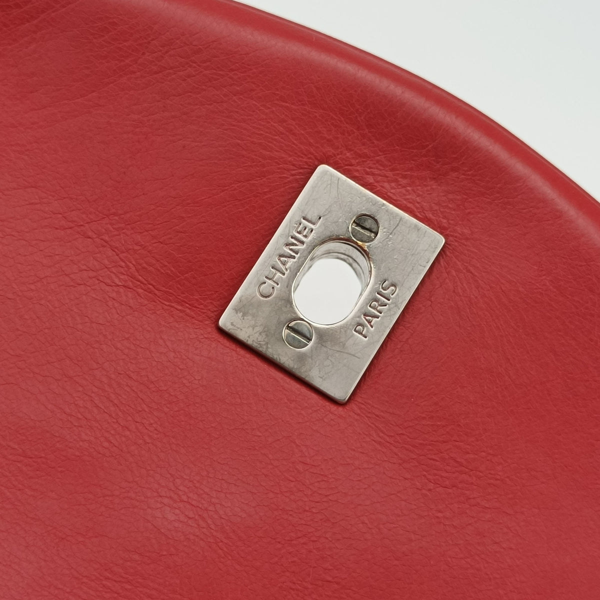 Pre-owned Chanel Chevron Jersey Trim Leo Lion Red Leather A49312 shoulderbag | stylenewstar