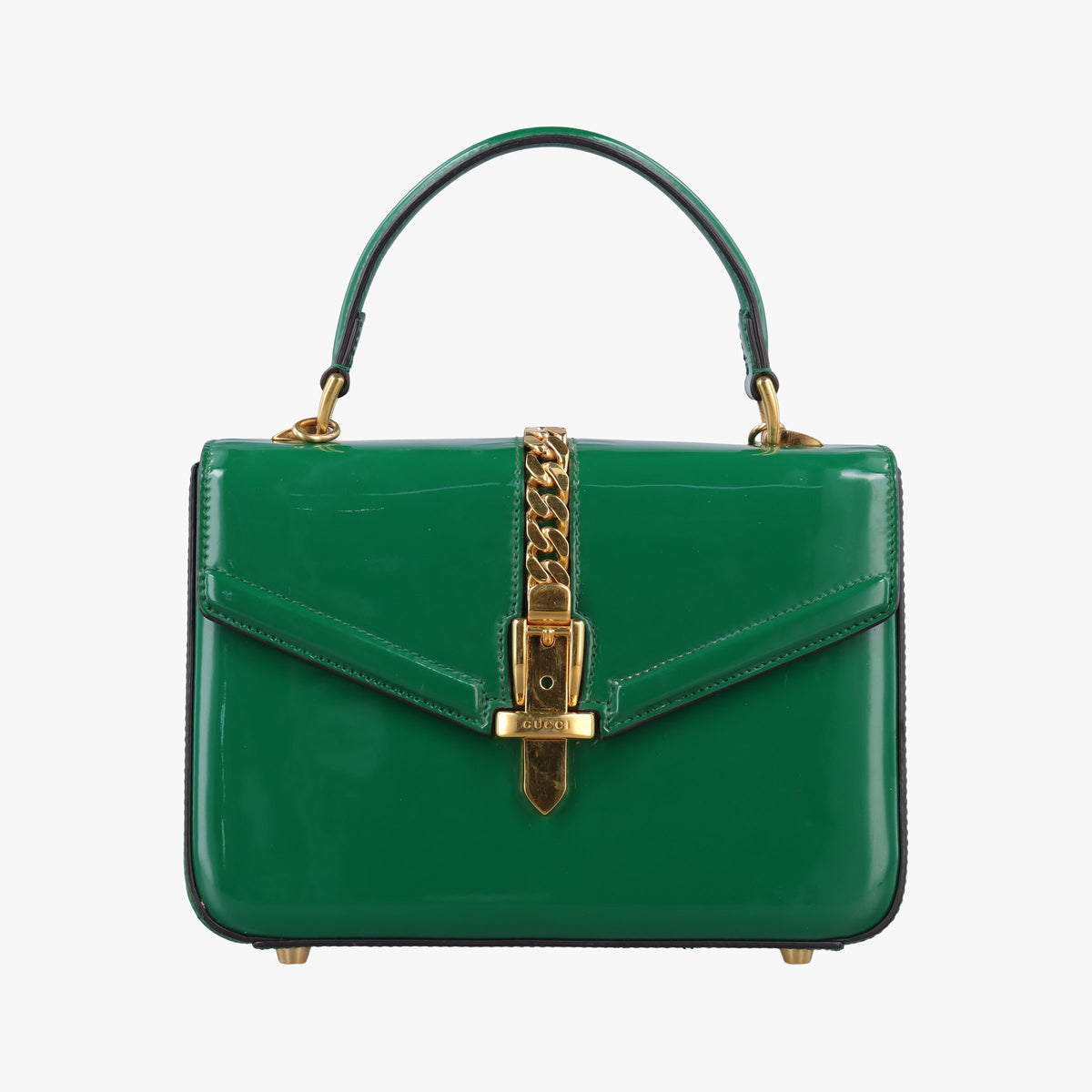 Vintage Gucci Sylvie Green Patent Leather 589479 handbag | stylenewstar