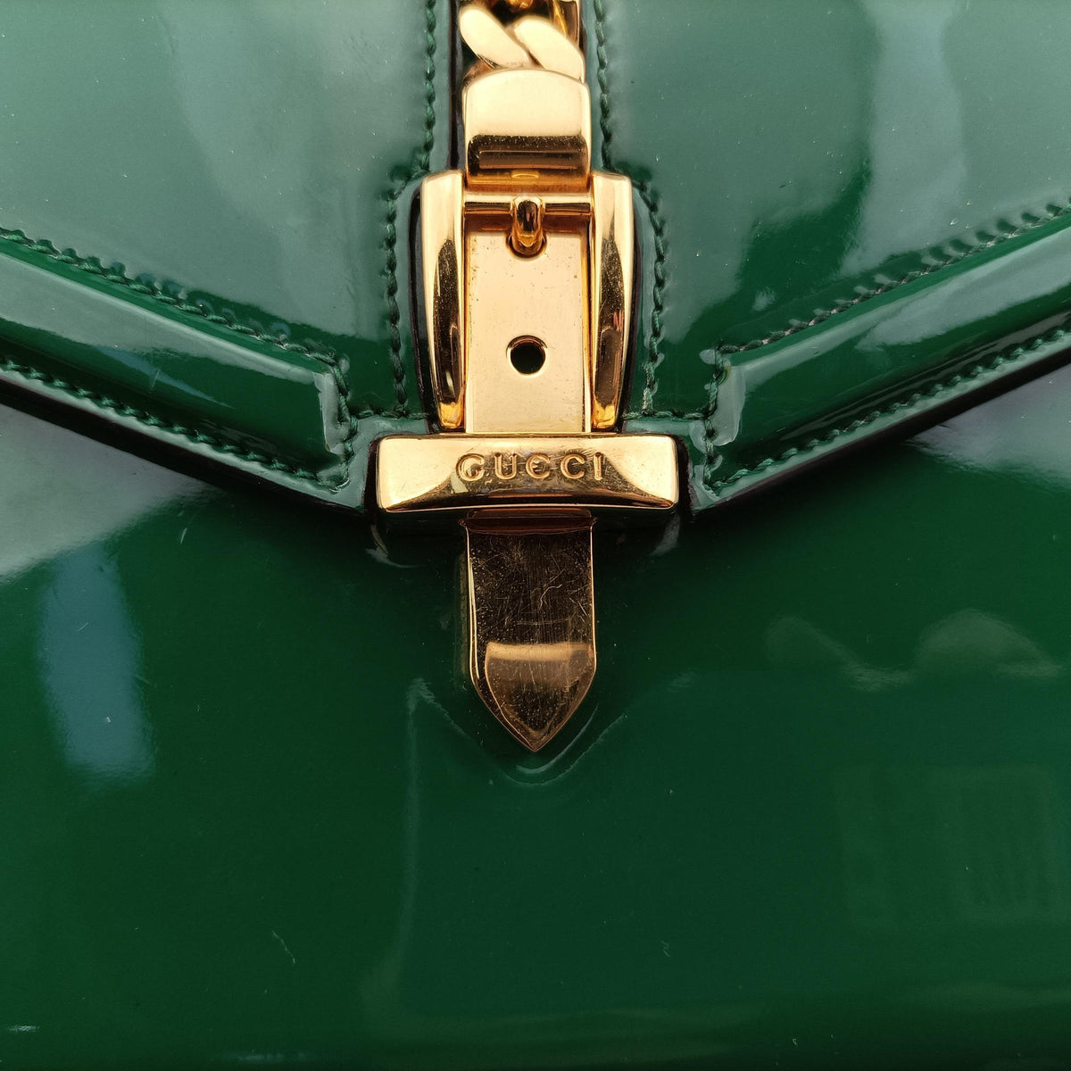 Vintage Gucci Sylvie Green Patent Leather 589479 handbag | stylenewstar