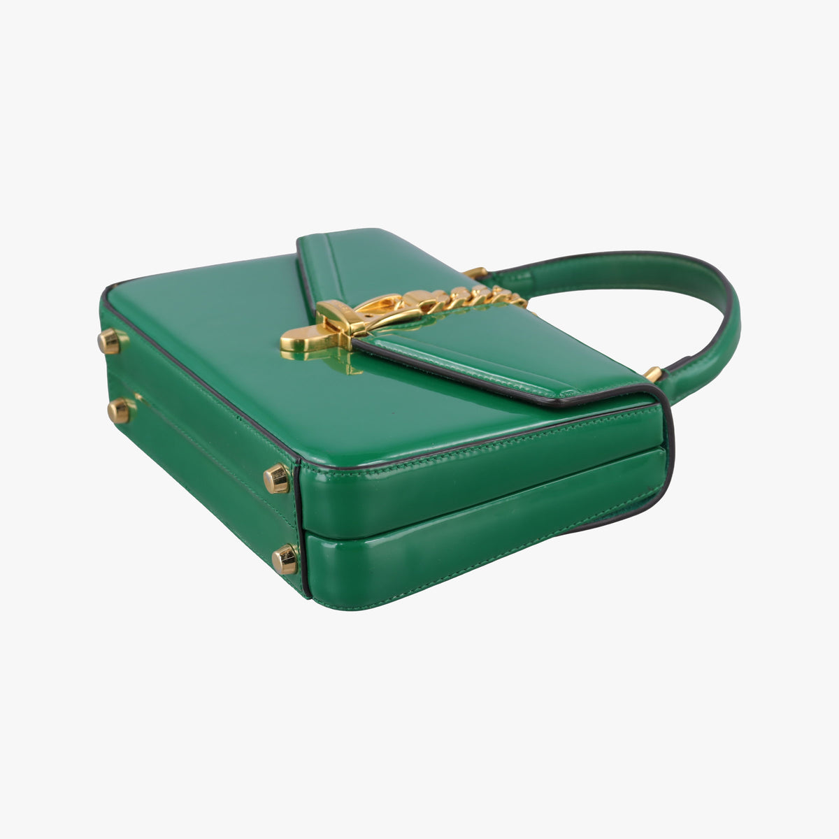 Vintage Gucci Sylvie Green Patent Leather 589479 handbag | stylenewstar